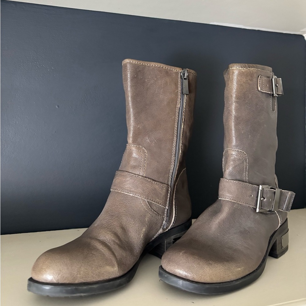 Vince Camuto Brown Leather Ankle Boots